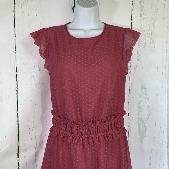 Ella Moon  Ruffle ,  Mini Dress, Mauve, M - Picture 2 of 8